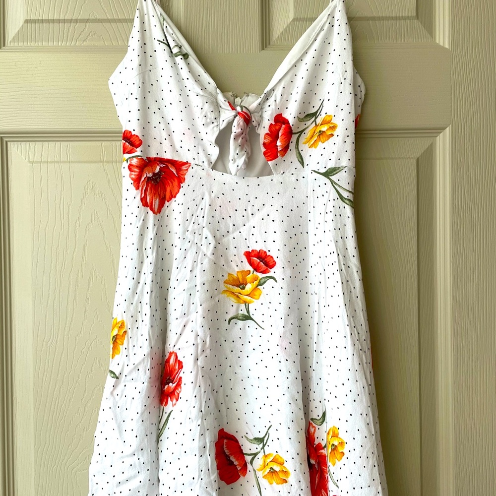 Floral & Polka Dot Print Dress